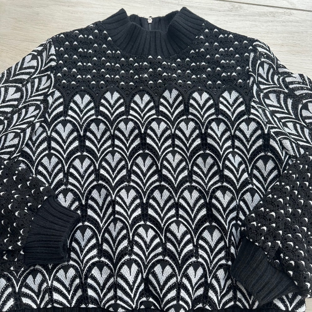 Daniel Rainn Lace Sweater Art Deco Boho Chic Women Romantic Goth Pulloevermetric